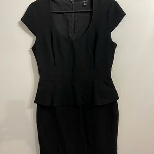 Ann Taylor Black Peplum Mini Dress